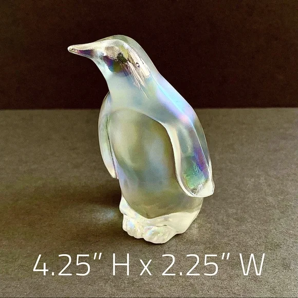 Fenton Iridescent Crystal Glass Penguin Figurine NWOT - Picture 6 of 6